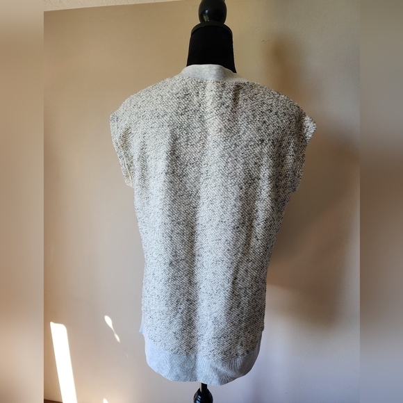 Madewell Marled V-Neck Tunic Sweater Vest Oatmeal Gray Size XXS Oversized. - Picture 2 of 6